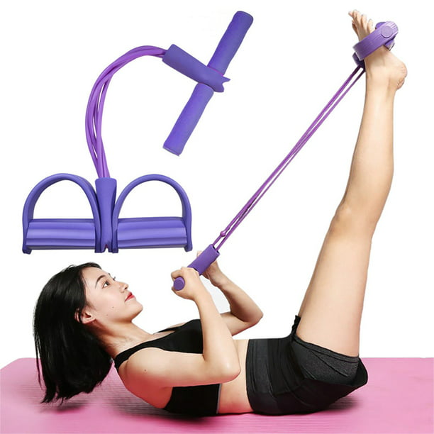 Sit Up Pull Rope Yoga Exercise 4 Tube Abdominal Resistance Fitness Stretch Band